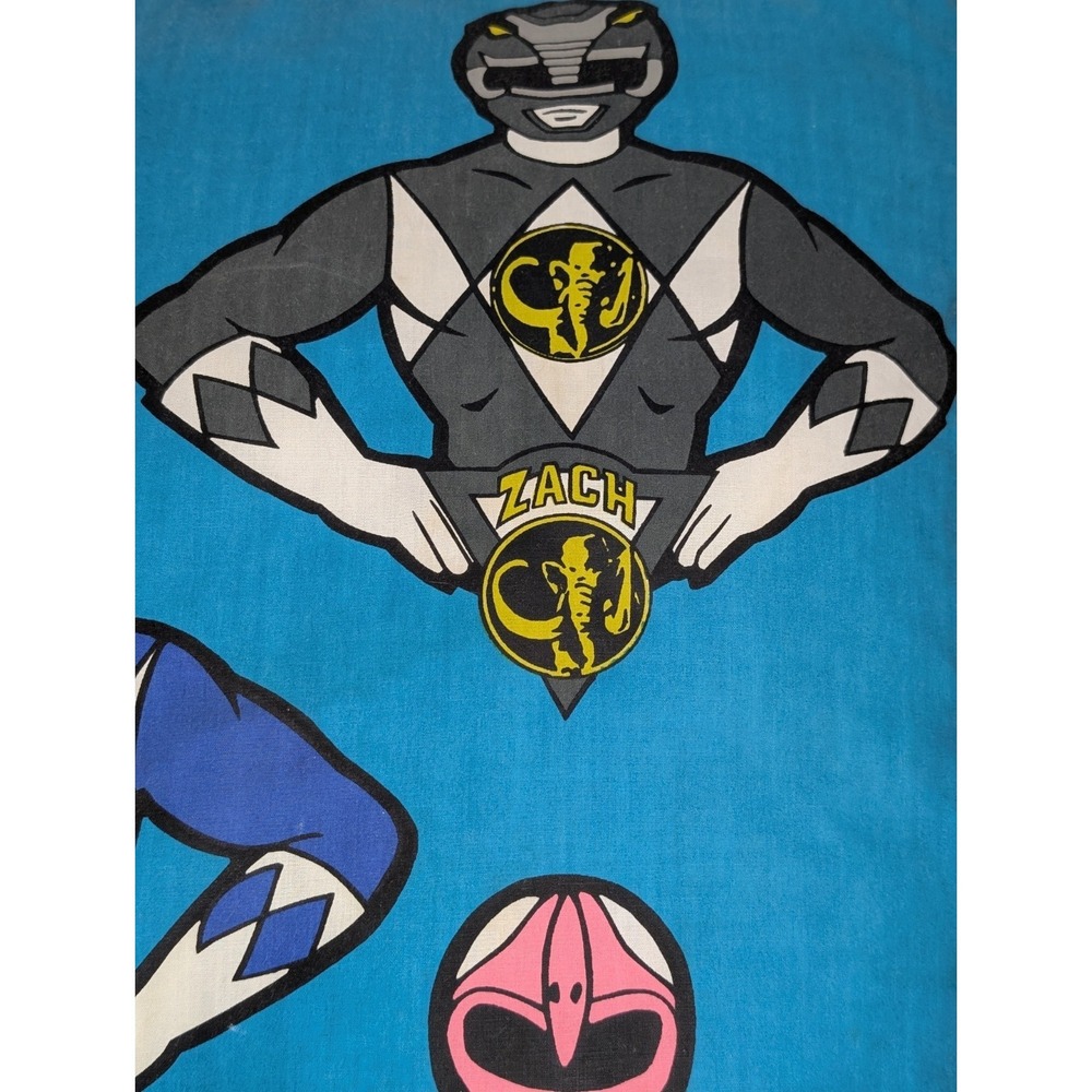 Vintage 1993 Mighty Morphin Power Rangers 18" Throw Pillow Double Sided Zach - Picture 2 of 15